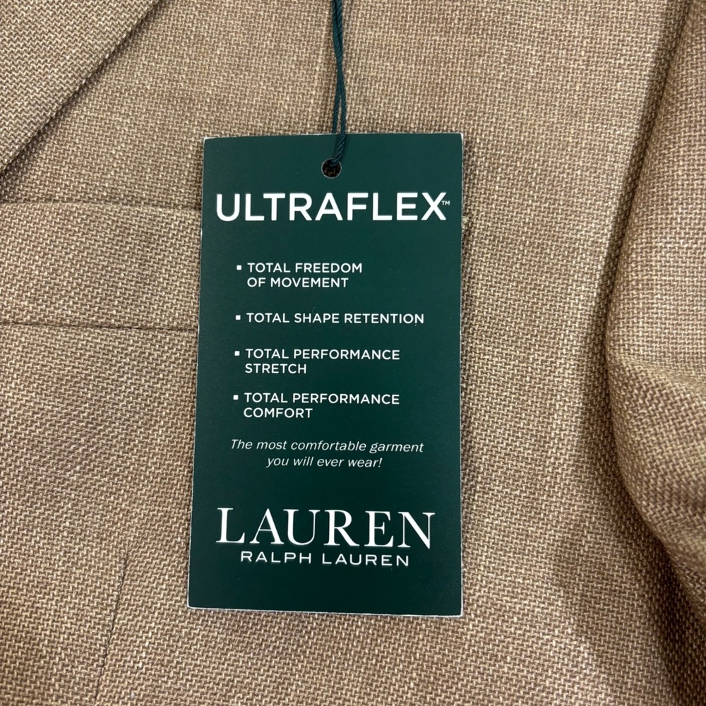 Lauren Ralph Lauren UltraFlex Blazer Mens 44L Tan Linen Blend Sport Coat NWT - Picture 7 of 12